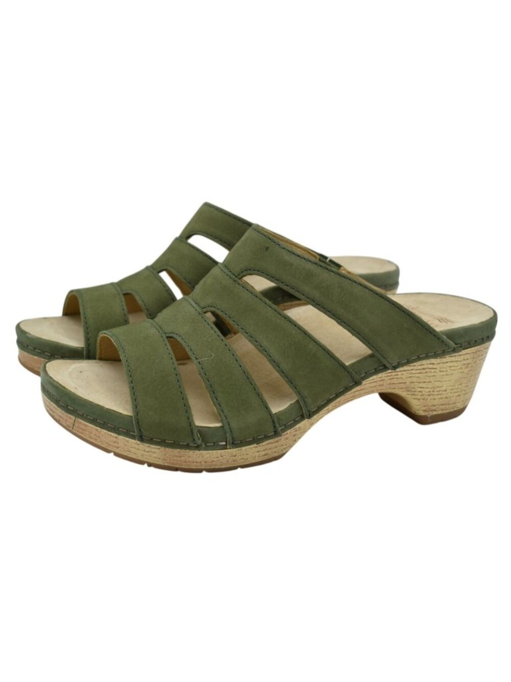 Dansko US 7.5-8 EU 38 Lyndi Milled Nubuck Jade Open Toe Heeled Sandals Shoes‎
